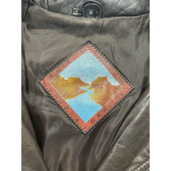 Vintage Dakota Women’s Jacket Size S 100% Genuine Leather Brown Button Down - Picture 6 of 10